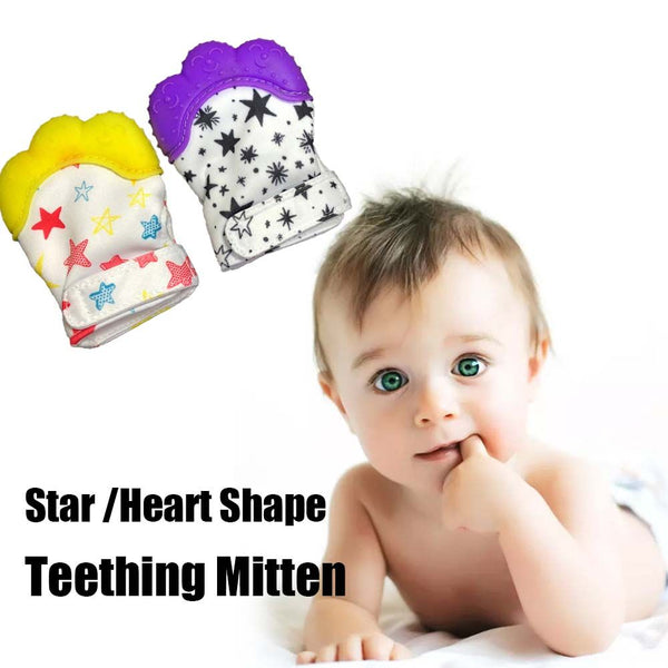 Baby Teether Print Silicone Mitten Gloves