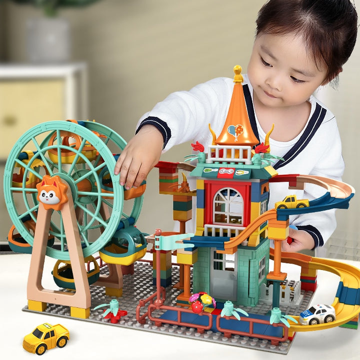 TOKOMOM™ Marble Run Architecture Castle Building Blocks & Car 