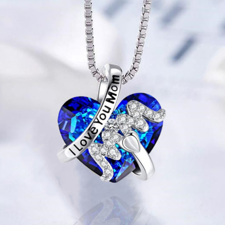 TOKOMOM™ Necklace Red or Blue Heart Crystal Jewelry for Ladies & Mothers