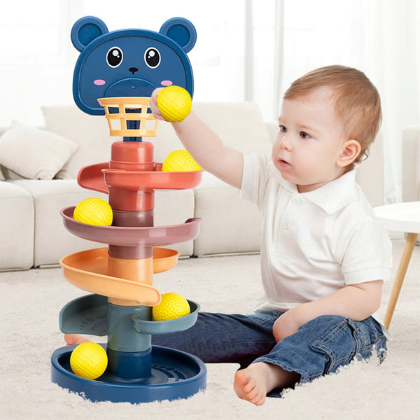 Montessori Baby Toys Rolling Ball Pile Tower